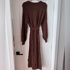 Show Me Your MuMu Brown Knit Sweater Dress